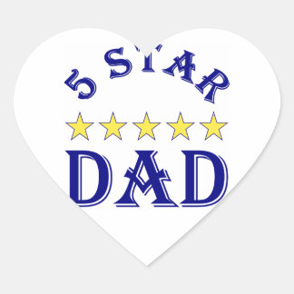 Adesivo Coração Pai Cinco Estrelas