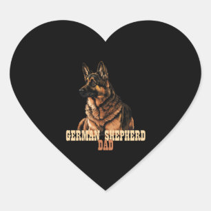 Adesivo Coração Pai do german shepherd, Pai do proprietário GSD