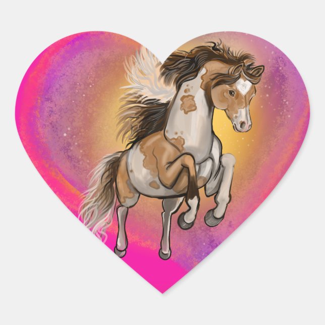 Adesivo Coração Paint Horse Love (Frente)