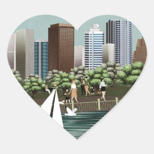 Adesivo Coração Paisagem urbana