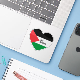 Adesivo Coração "Palestina Livre" Moldado