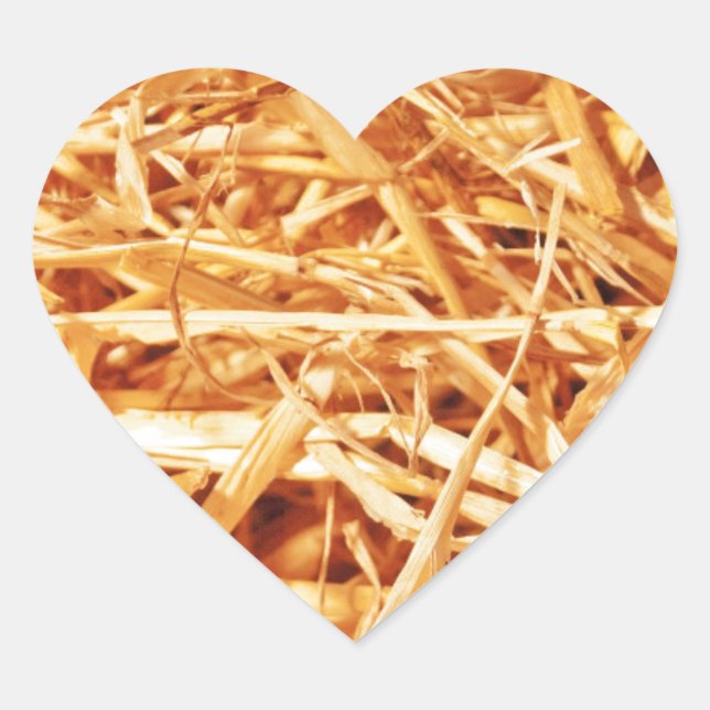 Adesivo Coração Palha, Design Abstrato (Frente)