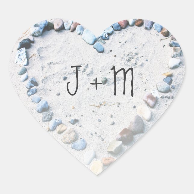 Adesivo Coração Palhetas Personalizadas de Favor do Casamento do C (Frente)