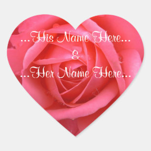 Adesivo Coração Palitos cor-de-rosa-rosa Rosa de punhos romanos