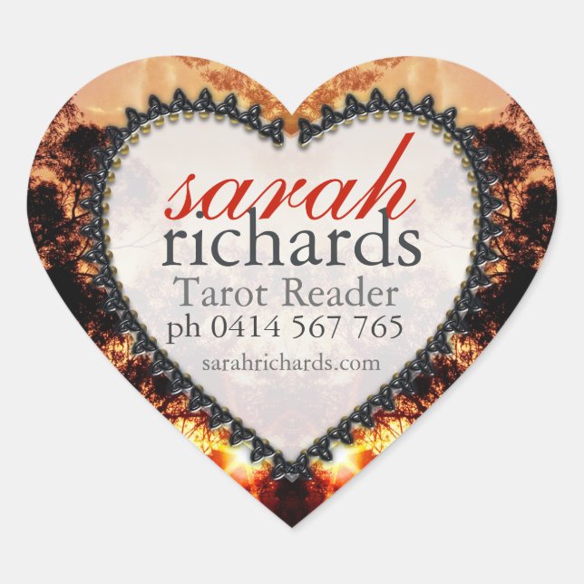 Adesivo Coração Palitos de Coração Solares da Floresta Tribal (Frente)