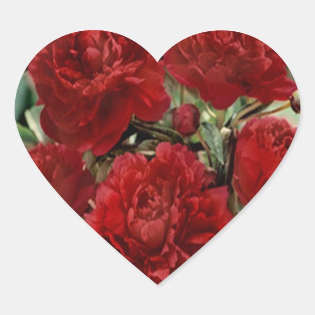 Adesivo Coração Palitos de Flores Vermelhas (Frente)