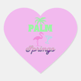 Adesivo Coração palm springs bachelorette party retro pink