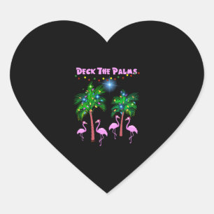 Adesivo Coração Palmeira Tropical Rosa Flamingos Palmeira