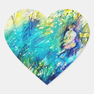 ADESIVO CORAÇÃO PAN JOGANDO FLUTA E CERVEJA EM TERRA VERDE