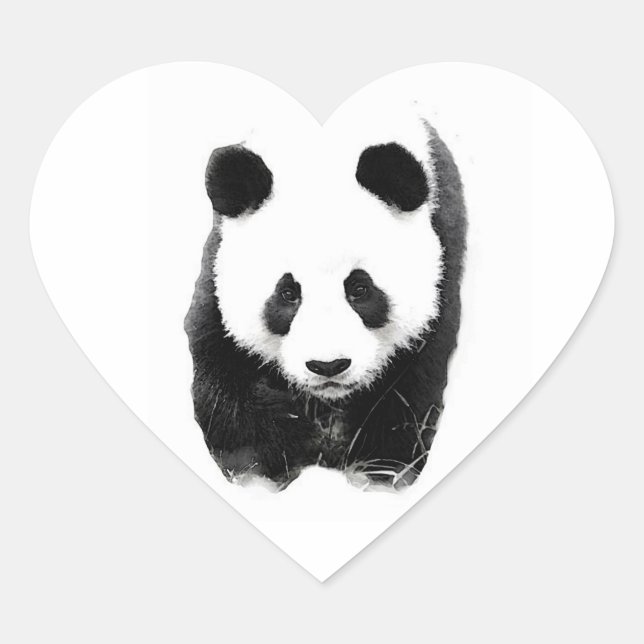 Adesivo Coração Panda Heart Sticker (Frente)