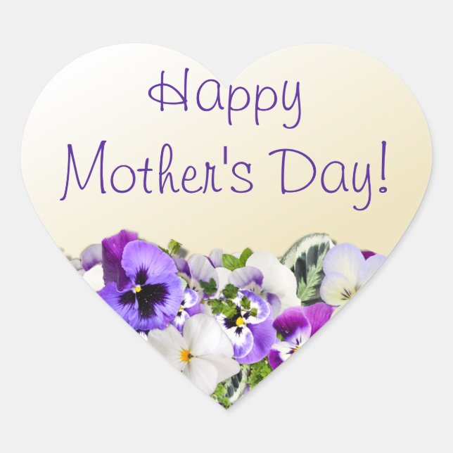 Adesivo Coração Pansies Stickers (Frente)