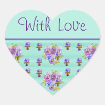 Pansy Flower Aqua Stripe floral Com Pente De Amor