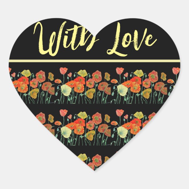 Adesivo Coração Papagaios Amarelos-Vermelhos Arte Com Amor (Frente)