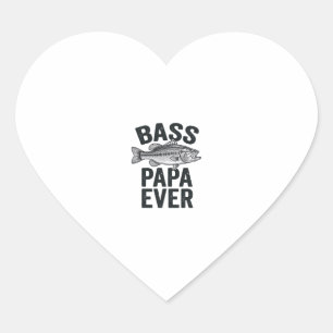 Adesivo Coração Papai de Bass Ever Vintage Fishing Camisa do Papai