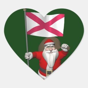 Adesivo Coração Papai Noel com a bandeira de Irlanda do Norte