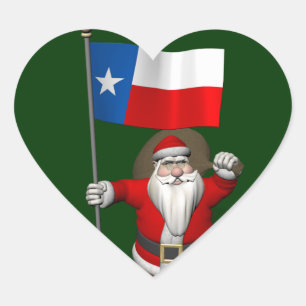 Adesivo Coração Papai Noel Com Alferes Do Texas
