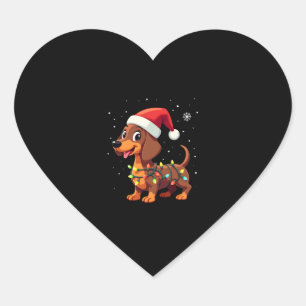 Adesivo Coração Papais noeis do Cão de Natal Xmas Wiener 3