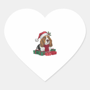 Adesivo Coração Papais noeis do Partido Xmas Desortam Cachorro de