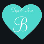 Adesivo Coração Papel de Carta Personalizado de Turquesa<br><div class="desc">Vedantes Convidáveis Personalizáveis para Monogramas de Casamento - Você mesmo Recentemente engajados casais muitas vezes verificam: qual é o preço do monograma? Esses monogramas de convite para envelopes personalizados e de tamanho adequado são feitos para monogramas de casamento personalizados além de outros tipos de acessórios de casamento. - Selos De...</div>