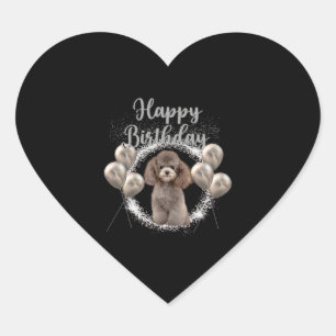 Adesivo Coração Parabéns Poodle