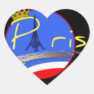 Adesivo Coração Paris com Crown Heart Sticker