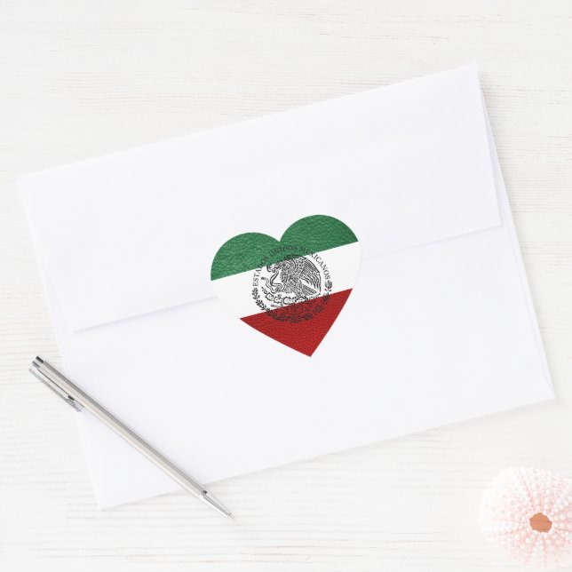 Adesivo Coração Passaporte do México (Envelope)