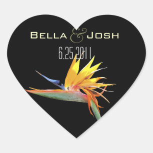 Adesivo Coração Pássaro dos Sticks de Casamento do Paraíso