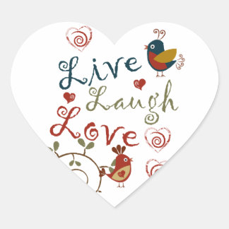 Adesivo Coração Pássaros do Amor
