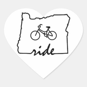 Adesivo Coração Passeio Oregon (ciclismo)