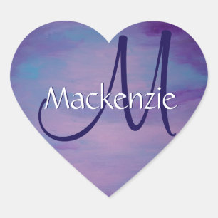 Adesivo Coração Pastas bonito Nuvem Cor-de-rosa-claro Céu Azul