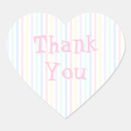Adesivo Coração Pastel Candy Strike Obrigado