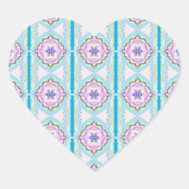 Adesivo Coração Pastel Dream Boho Geometric Kaleidoscope