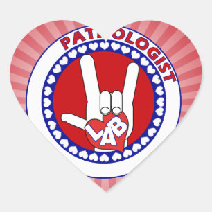 ADESIVO CORAÇÃO PATOLOGISTA LOGOTIPO ROUND ASL I AMO LAB