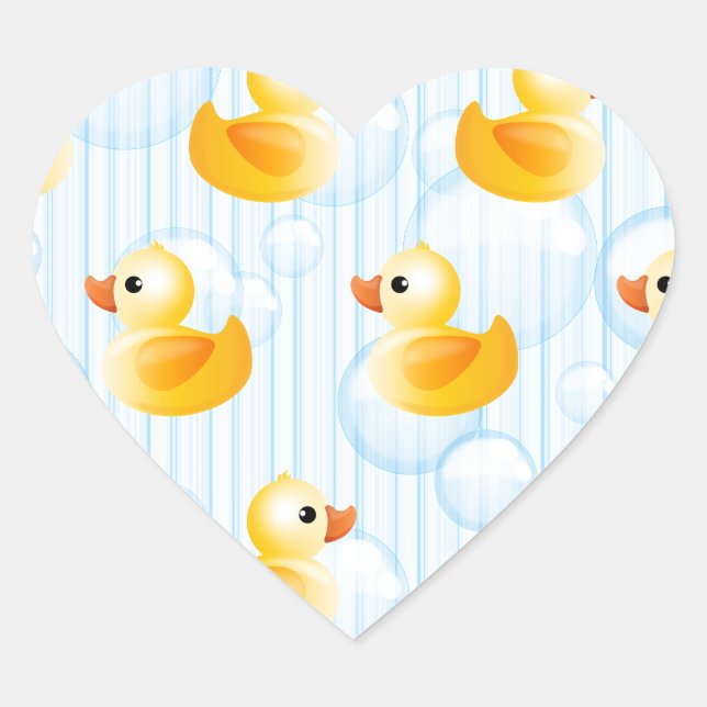 Adesivo Coração Patos Amarelos Pequenos (Frente)