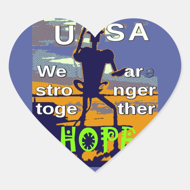 Adesivo Coração Patriotic USA Hope Graphic (Frente)