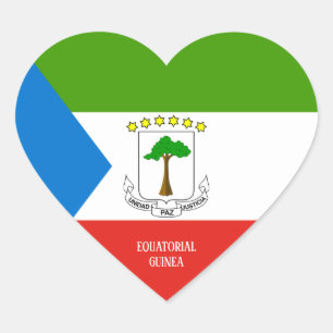 Adesivo Coração Patriótica esplêndida da Guiné Equatorial