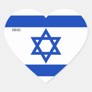Adesivo Coração Patriótico de Bandeira de Israel