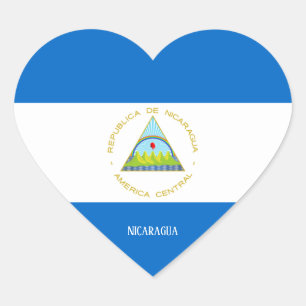 Adesivo Coração Patriótico Esplêndido da Bandeira da Nicarágua