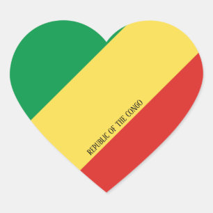 Adesivo Coração Patriótico Esplêndido da Bandeira do Congo
