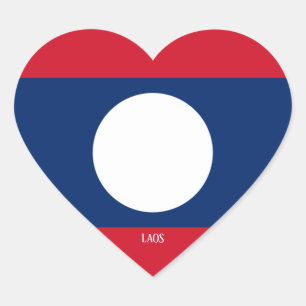Adesivo Coração Patriótico Esplêndido da Bandeira do Laos