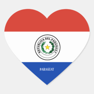 Adesivo Coração Patriótico esplêndido da bandeira do Paraguai