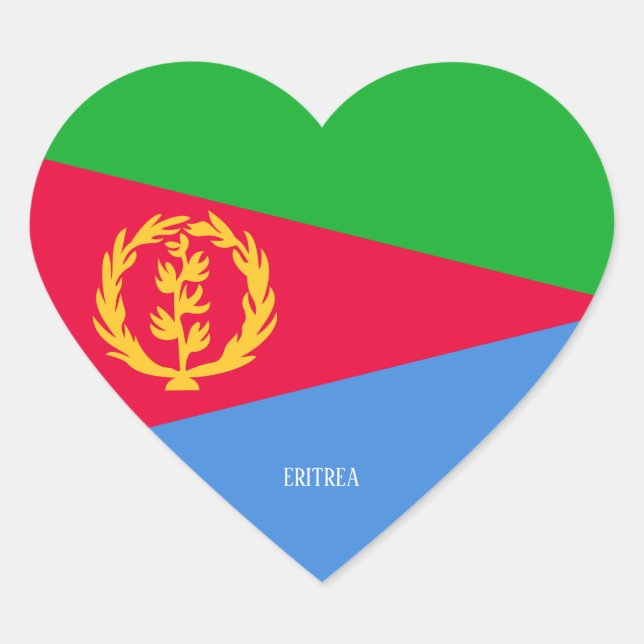 Adesivo Coração Patriótico esplêndido da bandeira eritreia (Frente)