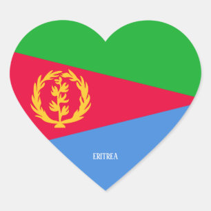 Adesivo Coração Patriótico esplêndido da bandeira eritreia