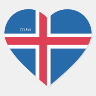 Adesivo Coração Patriótico Esplêndido de Bandeira da Islândia