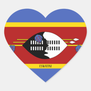 Adesivo Coração Patriótico Eswatini Flag Splendid