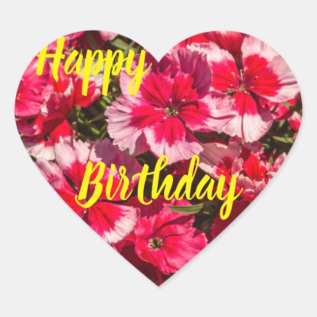 Adesivo Coração Pau de aniversário feliz (Frente)