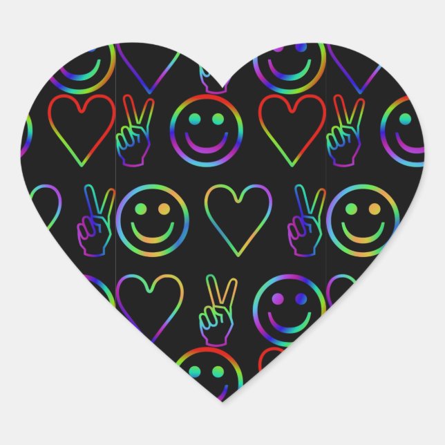 ADESIVO CORAÇÃO PAZ, AMOR E FELICIDADE (Frente)