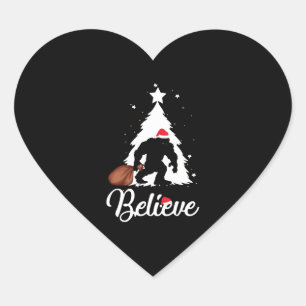 Adesivo Coração Pé Grande Acredite na Camisa de Natal