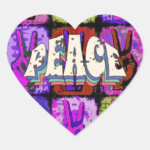 Adesivo Coração Peace Heart Sticker