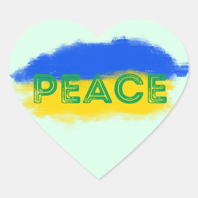 Adesivo Coração PEACE mantém-se livre para a Ucrânia (Frente)